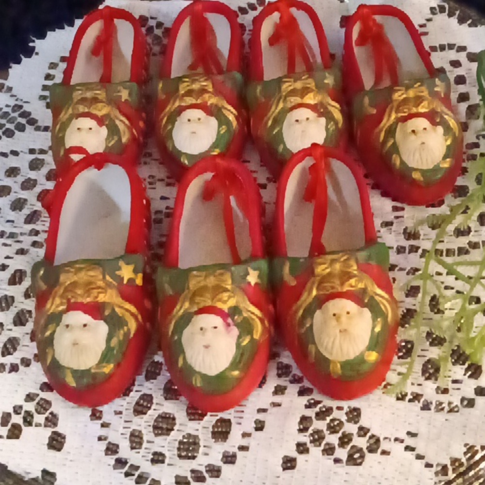 Vintage Ceramic Ballerina Wreath/Santa Hanging Tree Ornaments